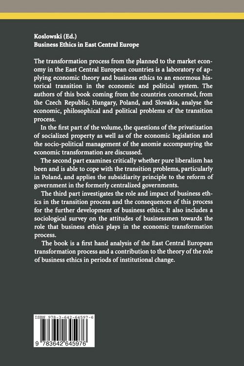 Produktbild: Business Ethics in East Central Europe