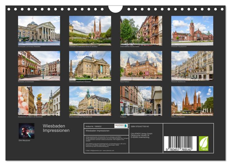 Produktbild: Wiesbaden Impressionen (Wandkalender 2026 DIN A4 quer), CALVENDO Monatskalender