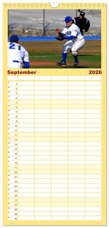Produktbild: Familienplaner 2026 - Kultsport Baseball mit 5 Spalten (Wandkalender, 21 x 45 cm) CALVENDO