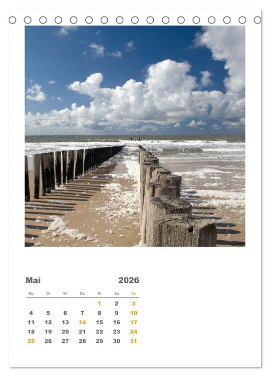 Produktbild: Hollands Strandparadies Zeeland (Tischkalender 2026 DIN A5 hoch), CALVENDO Monatskalender