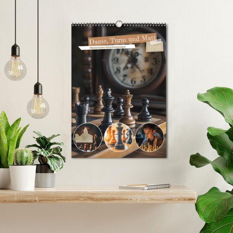 Produktbild: Dame, Turm und Matt (Wandkalender 2026 DIN A3 hoch), CALVENDO Monatskalender