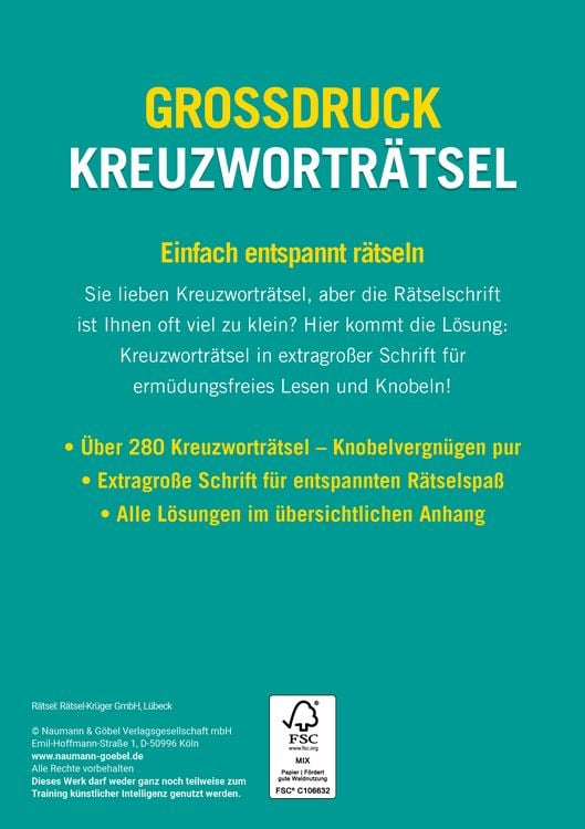 Produktbild: Gro&szlig;druck Kreuzwortr&auml;tsel &bull; Band 7 - &Uuml;ber 280 R&auml;tsel f&uuml;r Senioren & Erwachsene