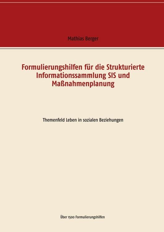 Produktbild: Formulierungshilfen f&uuml;r die Strukturierte Informationssammlung SIS und Ma&szlig;nahmenplanung