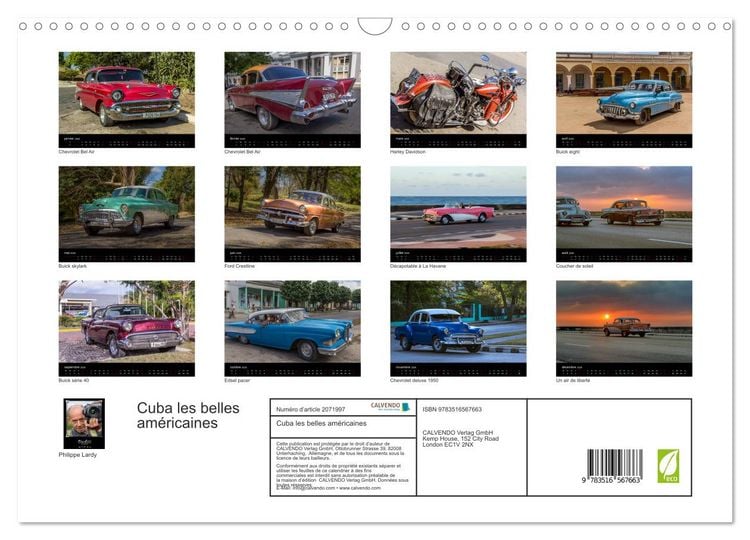 Produktbild: Cuba les belles am&eacute;ricaines (Calendrier mural 2026 DIN A3 vertical), CALVENDO calendrier mensuel