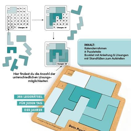 Produktbild: Dein Puzzle-Kalender. Lege das Datum - ein Rätsel für jeden Tag im Jahr