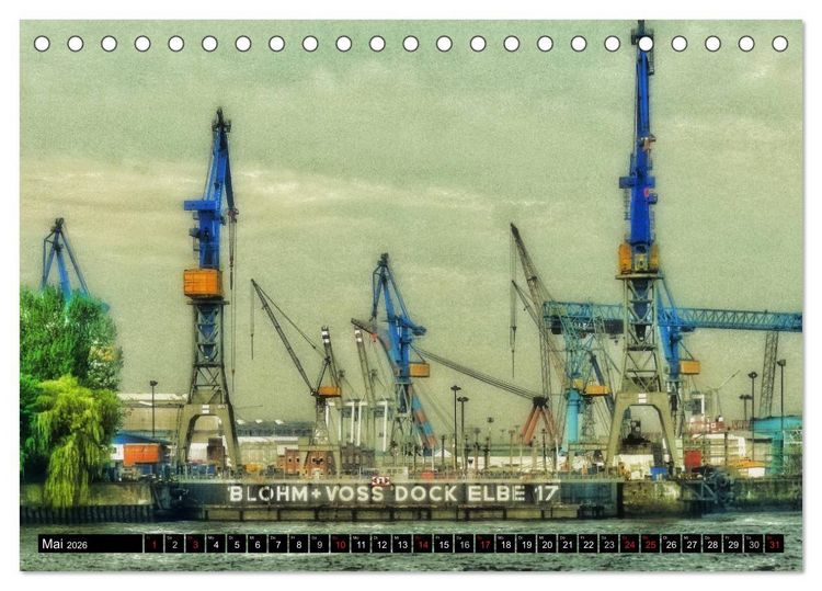 Produktbild: Faszination Hafen - Hamburg (Tischkalender 2026 DIN A5 quer), CALVENDO Monatskalender
