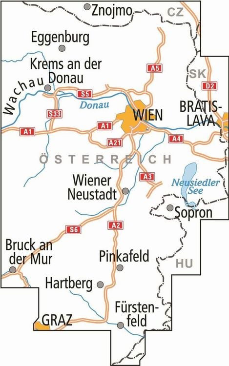 Produktbild: BVA ADFC Radtourenkarte &Ouml;sterreich Wien Burgenland 1:150.000