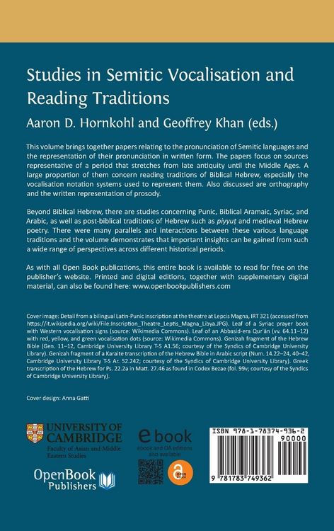 Produktbild: Studies in Semitic Vocalisation and Reading Traditions