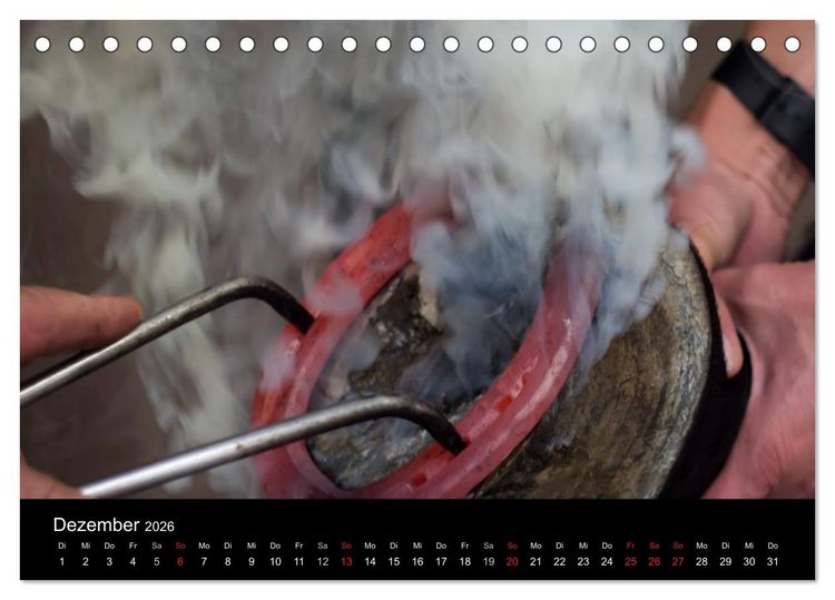 Produktbild: Hufschmiede - Impressionen eines alten Handwerks (Tischkalender 2026 DIN A5 quer), CALVENDO Monatskalender