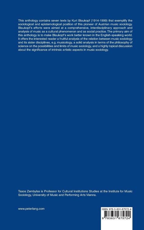 Produktbild: Kurt Blaukopf on Music Sociology &ndash; an Anthology