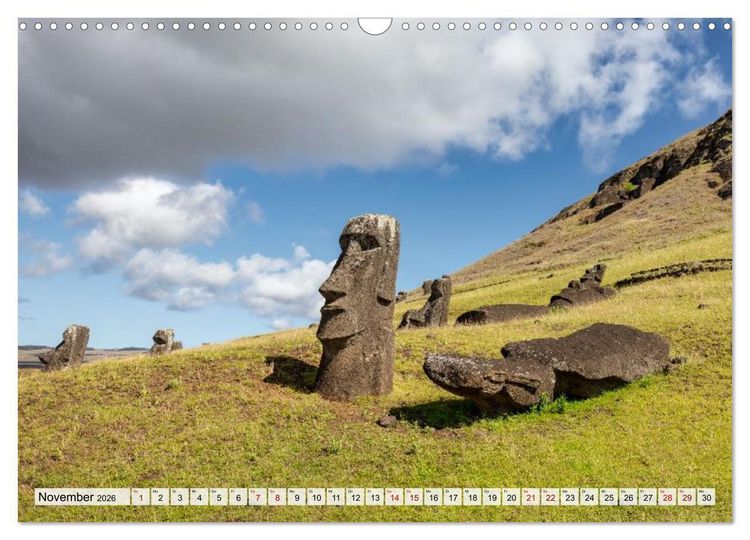 Produktbild: Die Osterinsel &ndash; Mythen, Moai und wilde Sch&ouml;nheit (Wandkalender 2026 DIN A3 quer), CALVENDO Monatskalender