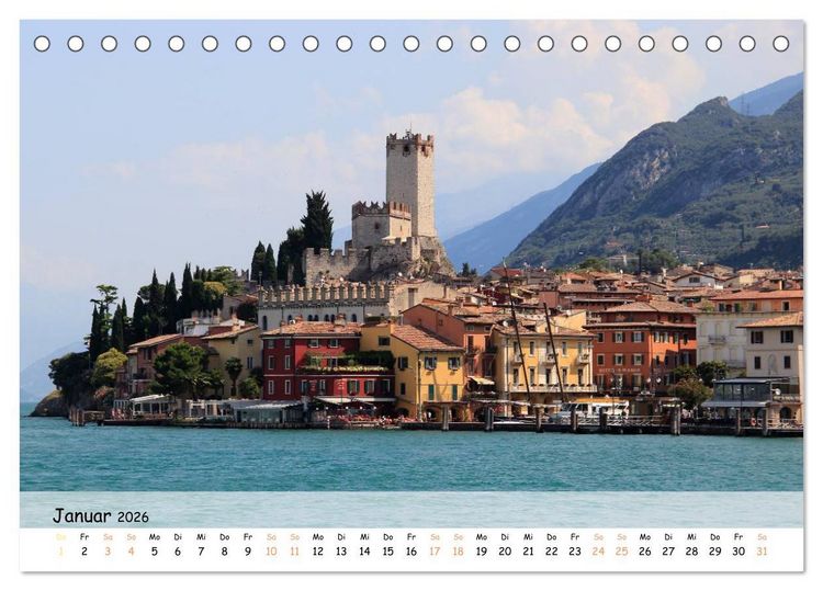 Produktbild: N&ouml;rdlicher Gardasee - Die Regionen um Limone und Malcesine (Tischkalender 2026 DIN A5 quer), CALVENDO Monatskalender