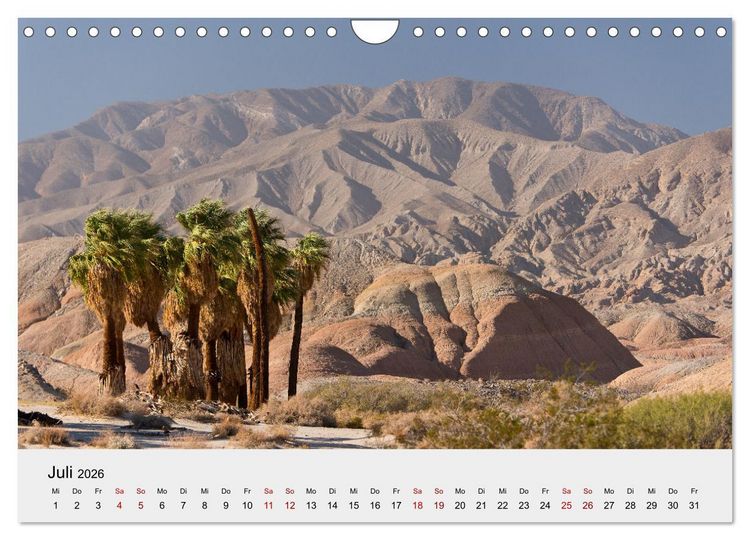 Produktbild: Kalifornien - K&uuml;sten und W&uuml;sten, St&auml;dte und Berge (Wandkalender 2026 DIN A4 quer), CALVENDO Monatskalender
