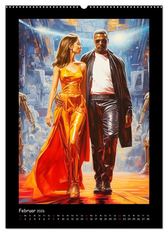 Produktbild: Galaktische Welten. Starke Space Opera-Illustrationen (Wandkalender 2026 DIN A2 hoch), CALVENDO Monatskalender