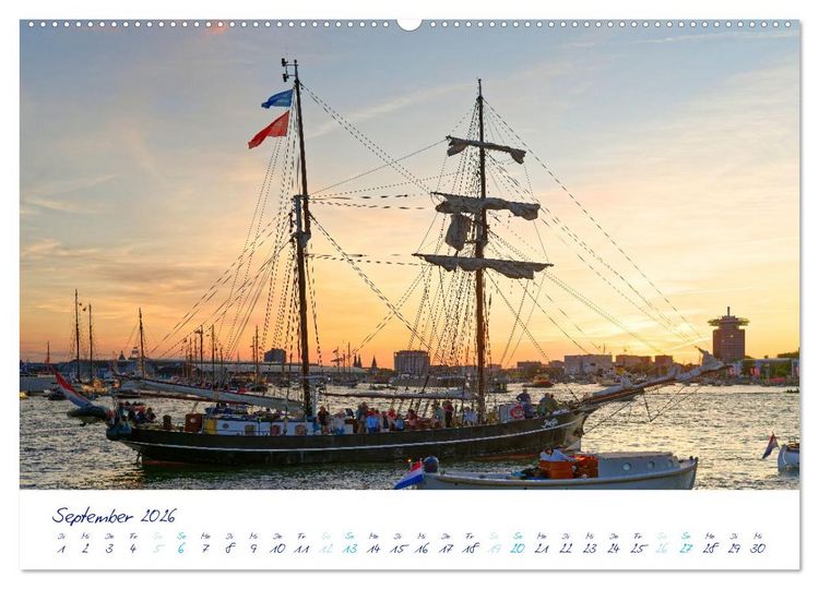 Produktbild: SAIL Amsterdam (hochwertiger Premium Wandkalender 2026 DIN A2 quer), Kunstdruck in Hochglanz