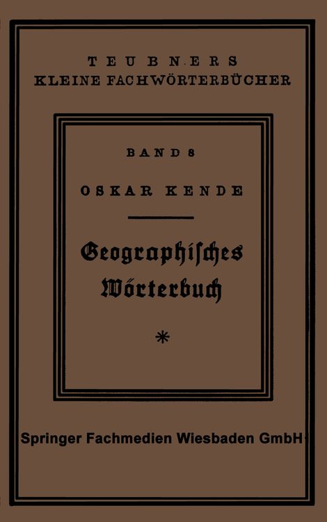 Produktbild: Geographisches W&ouml;rterbuch