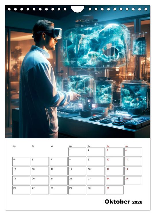 Produktbild: K&Uuml;NSTLICHE INTELLIGENZ Cooler Terminplaner (Wandkalender 2026 DIN A4 hoch), CALVENDO Monatskalender