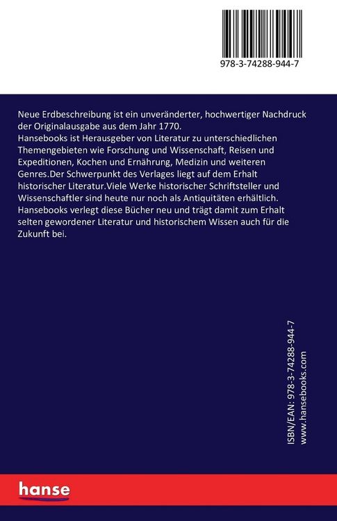 Produktbild: Neue Erdbeschreibung