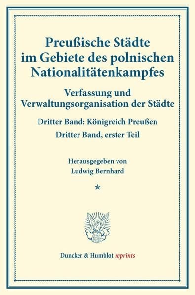 Produktbild: Preu&szlig;ische St&auml;dte im Gebiete des polnischen Nationalit&auml;tenkampfes.