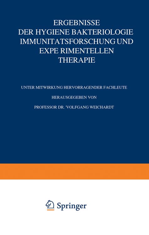 Produktbild: Ergebnisse der Hygiene Bakteriologie Immunit&auml;tsforschung und experimentellen Therapie