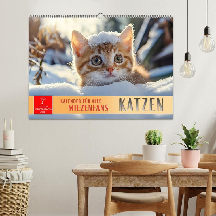 Produktbild: Katzen - Kalender f&uuml;r alle Miezenfans (Wandkalender 2026 DIN A2 quer), CALVENDO Monatskalender