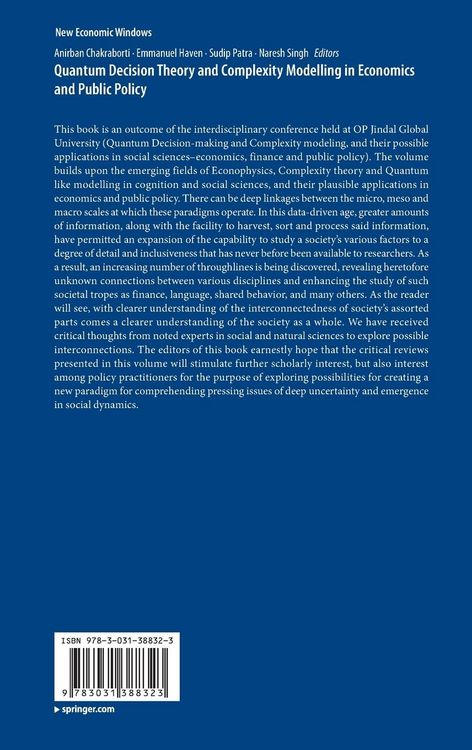 Produktbild: Quantum Decision Theory and Complexity Modelling in Economics and Public Policy