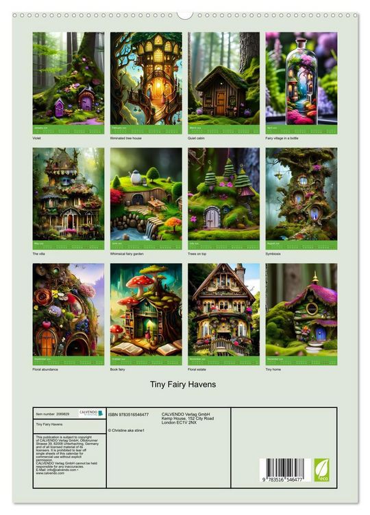 Produktbild: Tiny Fairy Havens (High Quality Premium Wall Calendar 2026 DIN A2 portrait),CALVENDO 12 Month Wall Calendar