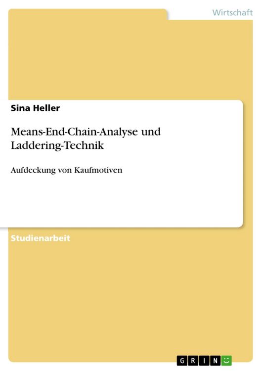 Produktbild: Means-End-Chain-Analyse und Laddering-Technik