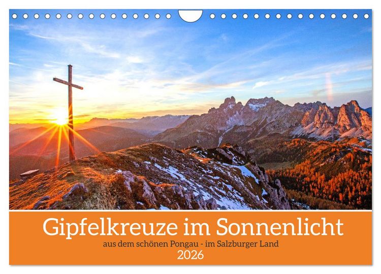 Produktbild: Gipfelkreuze im Sonnenlicht (Wandkalender 2026 DIN A4 quer), CALVENDO Monatskalender