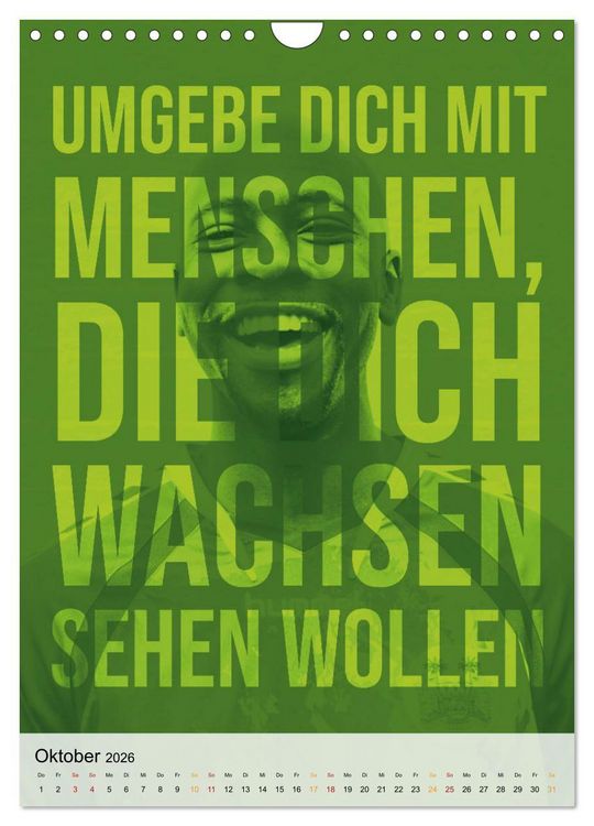 Produktbild: Dein monatlicher Motivationsschub: Das Leben wird nicht leichter, Du wirst nur st&auml;rker. (Wandkalender 2026 DIN A4 hoch), CALVENDO Monatskalender