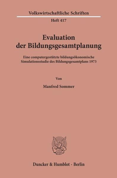 Produktbild: Evaluation der Bildungsgesamtplanung.