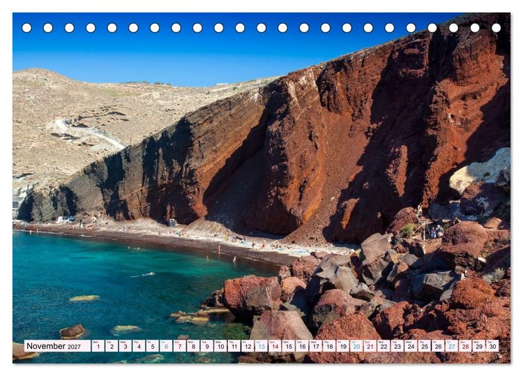 Produktbild: Santorini Island in the Light of the Aegean (Desk Calendar 2027 DIN A5 landscape), CALVENDO 12 Month DeskCalendar