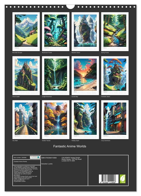 Produktbild: Fantastic Anime Worlds (Wall Calendar 2027 DIN A3 portrait), CALVENDO 12 Month Wall Calendar