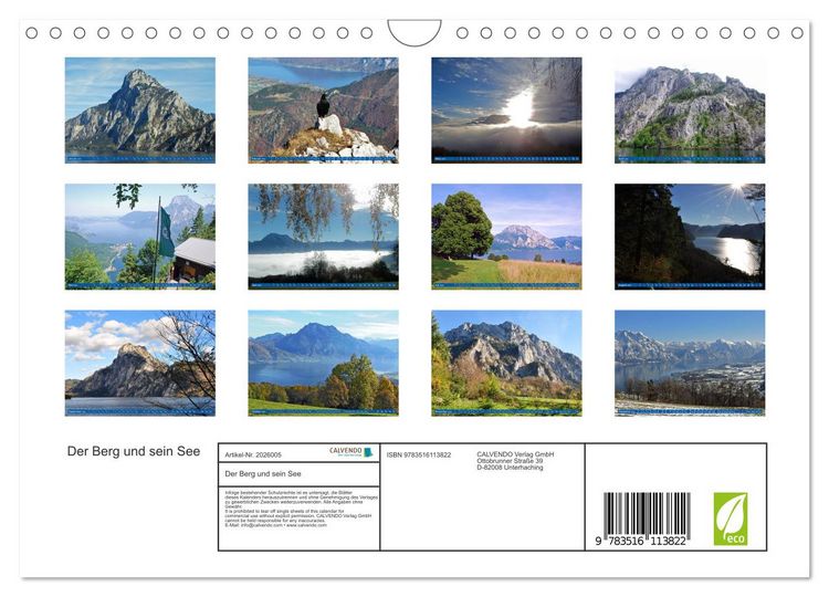 Produktbild: Der Berg und sein See (Wandkalender 2026 DIN A4 quer), CALVENDO Monatskalender
