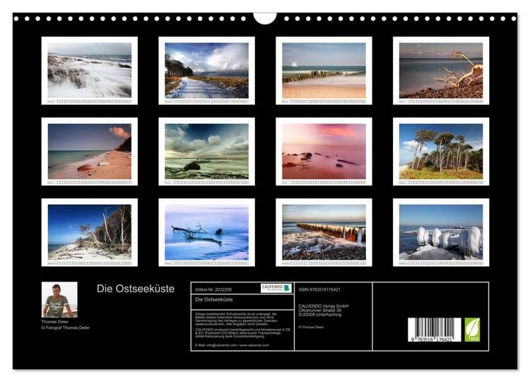 Produktbild: Die Ostseek&uuml;ste (Wandkalender 2026 DIN A3 quer), CALVENDO Monatskalender