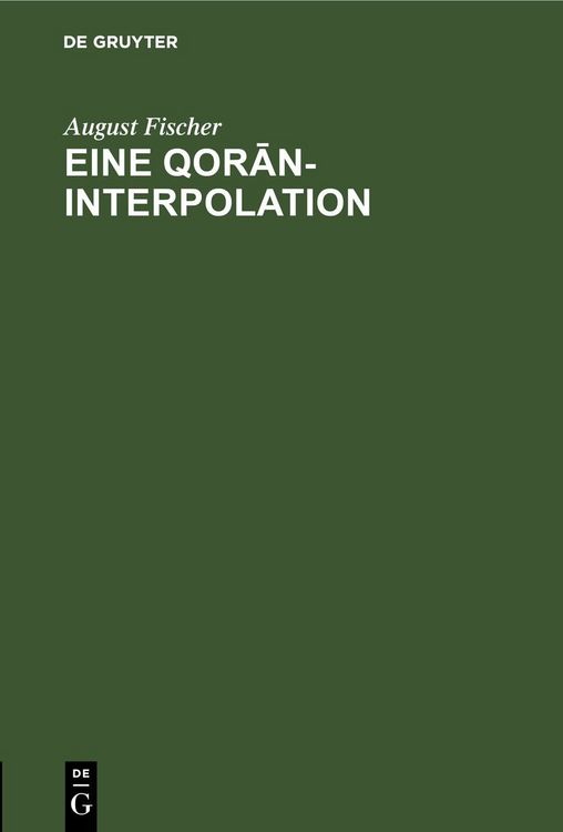 Produktbild: Eine Qorān-Interpolation