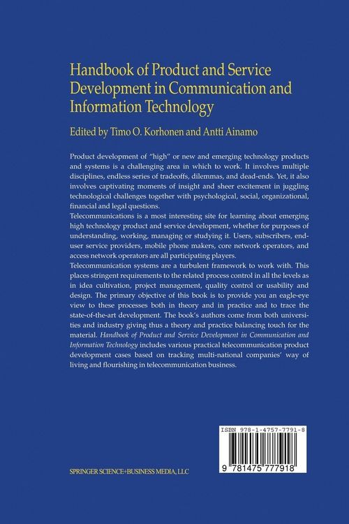 Produktbild: Handbook of Product and Service Development in Communication and Information Technology