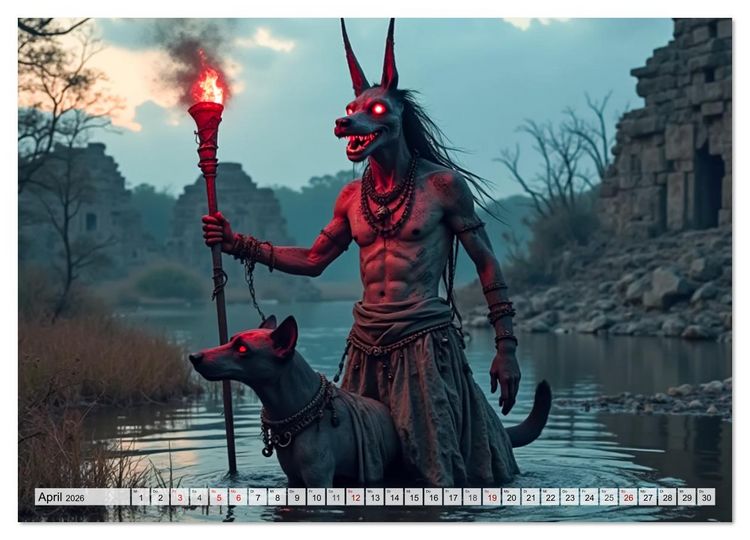 Produktbild: Aztekische Mythologie - G&ouml;tter, Helden und Monster (Wandkalender 2026 DIN A4 quer), CALVENDO Monatskalender