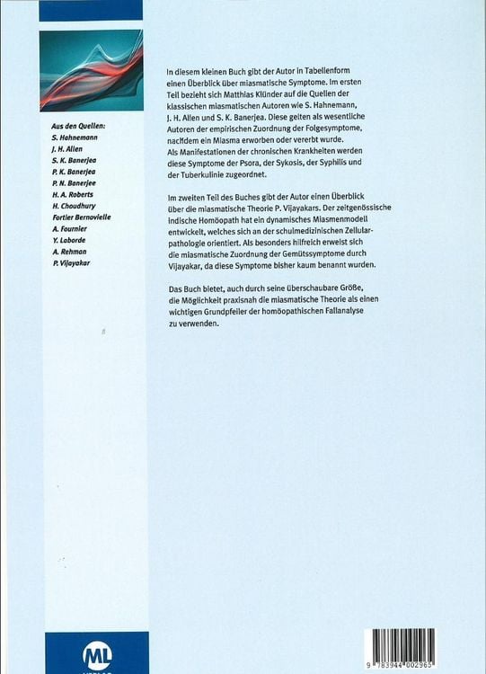 Produktbild: Leitlinien miasmatischer Symptome