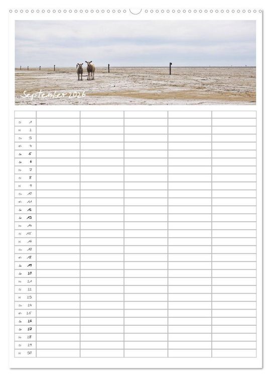 Produktbild: Nordfriesland - Familienplaner (hochwertiger Premium Wandkalender 2026 DIN A2 hoch), Kunstdruck in Hochglanz