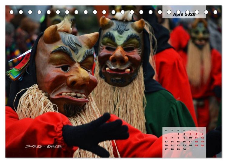 Produktbild: Schw&auml;bisch alemannische Fasnet (Tischkalender 2026 DIN A5 quer), CALVENDO Monatskalender