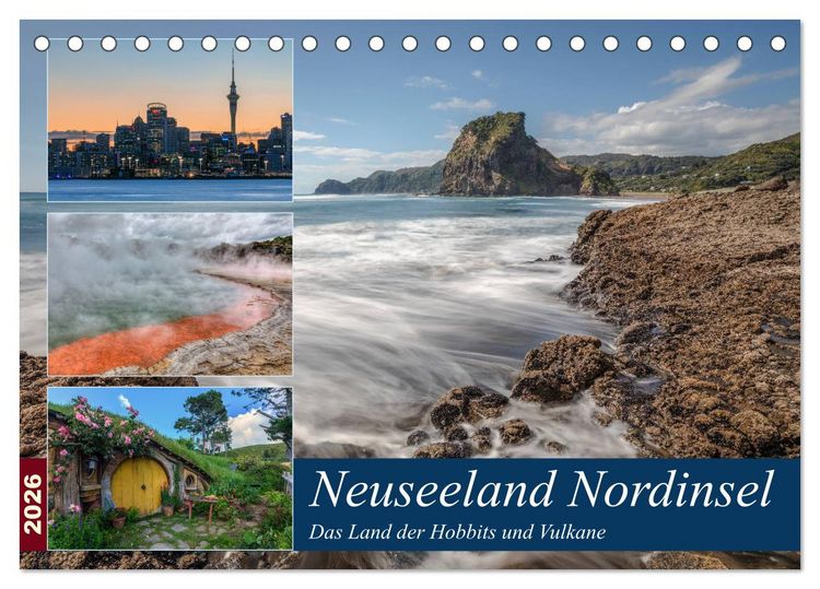 Produktbild: Neuseeland Nordinsel - Das Land der Hobbits und Vulkane (Tischkalender 2026 DIN A5 quer), CALVENDO Monatskalender