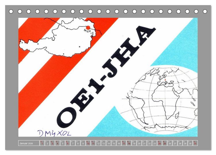 Produktbild: Austria calling - Amateurfunk in &Ouml;sterreich (Tischkalender 2026 DIN A5 quer), CALVENDO Monatskalender