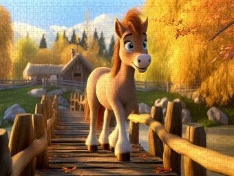 Produktbild: CALVENDO Puzzle Pony Spirit geht spazieren | 2000 Teile Lege-Gr&ouml;&szlig;e 90x67cm Foto-Puzzle f&uuml;r gl&uuml;ckliche Stunden