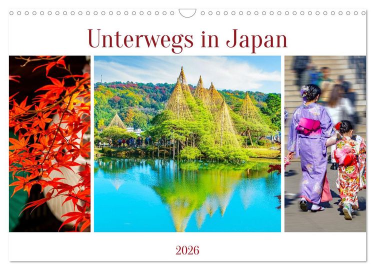 Produktbild: Unterwegs in Japan (Wandkalender 2026 DIN A3 quer), CALVENDO Monatskalender