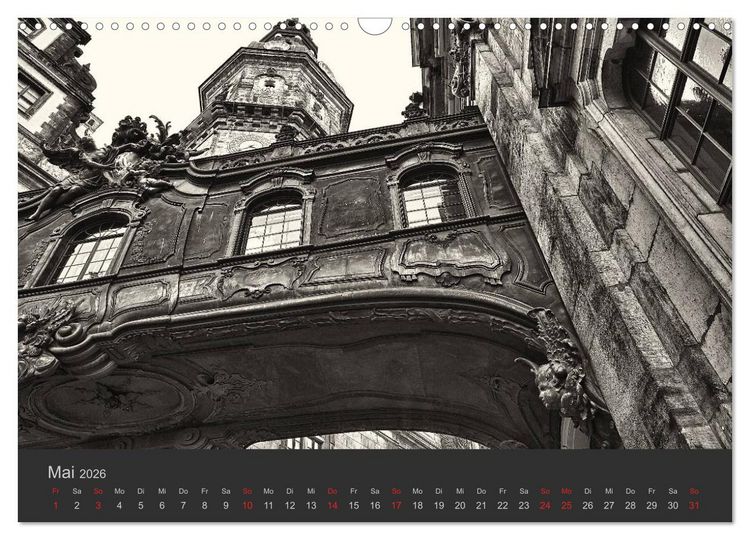 Produktbild: Dresden Schwarz Weiss 2026 (Wandkalender 2026 DIN A3 quer), CALVENDO Monatskalender