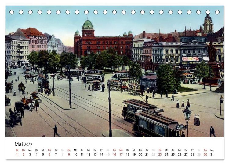 Produktbild: Farbige Gr&uuml;&szlig;e aus dem alten Berlin - Die sch&ouml;nsten Postkarten der Kaiserzeit (Tischkalender 2027 DIN A5 quer), CALVENDO Monatskalender