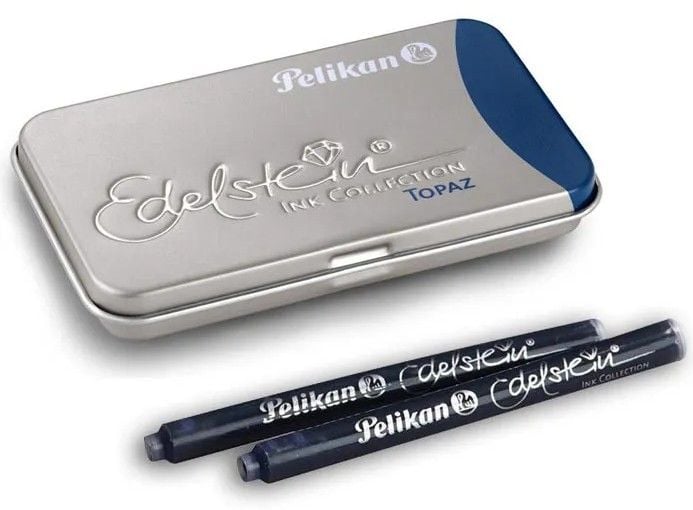 Produktbild: Pelikan Edelstein&reg; Ink Collection Topaz, T&uuml;rkis-Blau, 6 Gro&szlig;raumpatronen im Metalletui