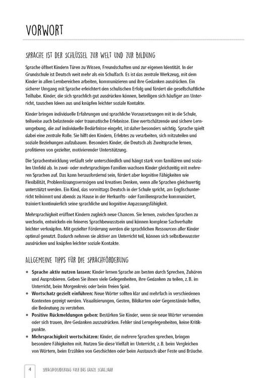 Produktbild: Sprachf&ouml;rderung f&uuml;r das ganze Schuljahr
