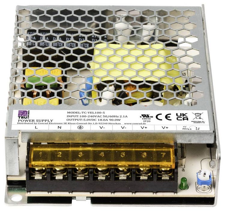 Produktbild: TRU COMPONENTS TC-13496736 Netzteil / Stromversorgung 5 V/DC 18A 90W